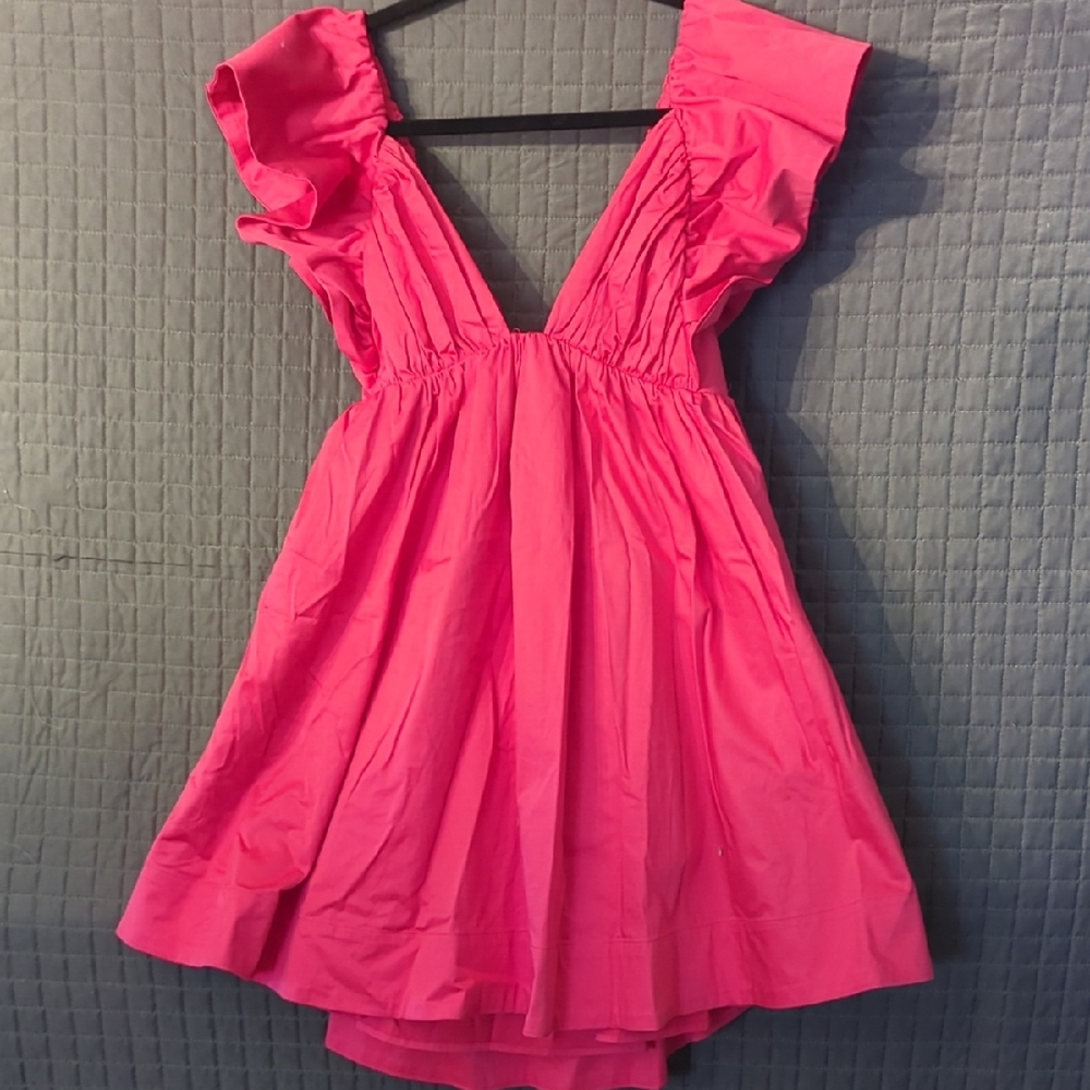 NWT.   For Love & Lemons Pink Mini Dress.  Bright Pink.   Sexy
